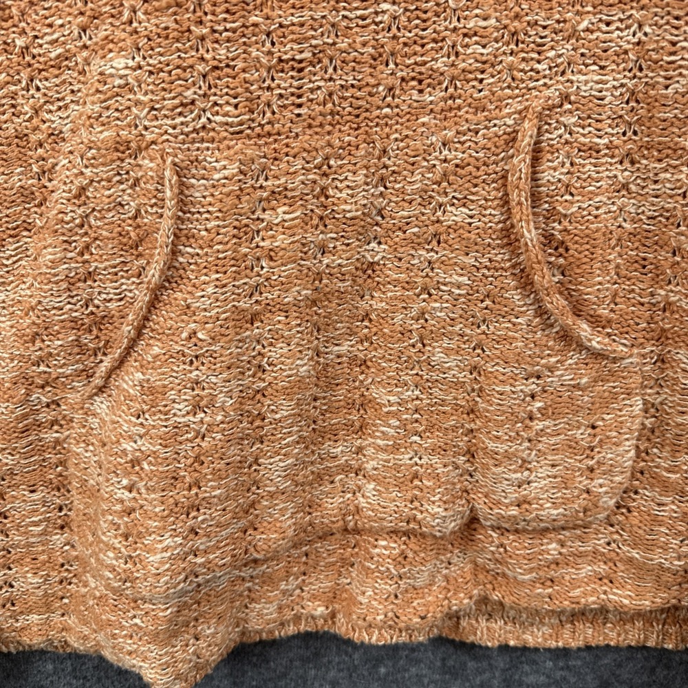 Natural Reflections Sweater Womens Orange Hooded‎ Knit Pullover Pocket - Picture 3 of 8
